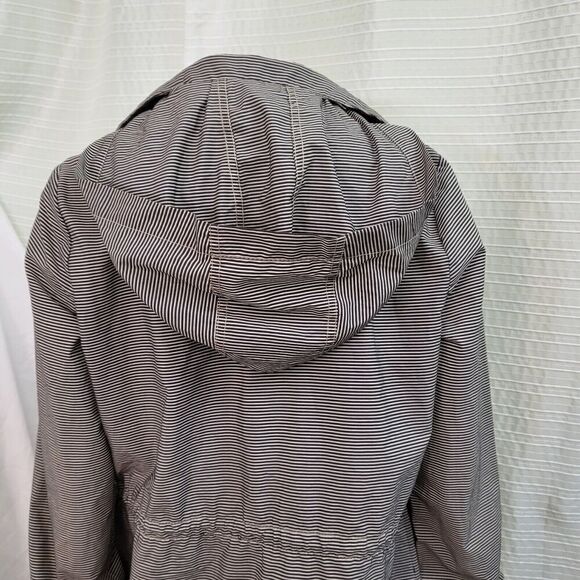 TOMMY HILFIGER Lightweight WindBreaker Brown/Cream Pinstripe Jacket Women's S - Picture 9 of 12